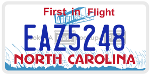 EAZ5248 license plate in North Carolina