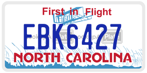 EBK6427  license plate in NC