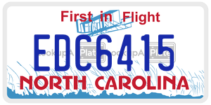 EDC6415  license plate in NC