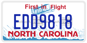 EDD9818  license plate in NC