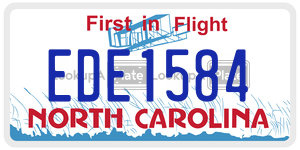 EDE1584 license plate in North Carolina