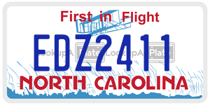 EDZ2411  license plate in NC