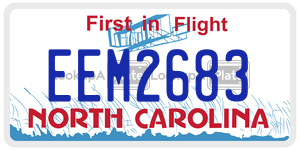 EEM2683 license plate in North Carolina