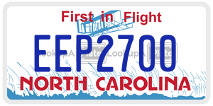 EEP2700  license plate in NC