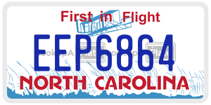 EEP6864 license plate in North Carolina
