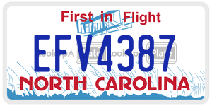 EFV4387 license plate in North Carolina