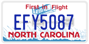 EFY5087  license plate in NC