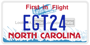 EGT24  license plate in NC