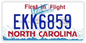 EKK6859  license plate in NC