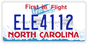 ELE4112  license plate in NC