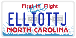 ELLI0TTJ license plate in North Carolina