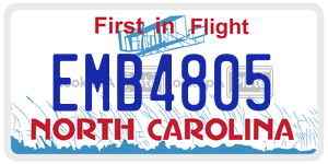 EMB4805 license plate in North Carolina