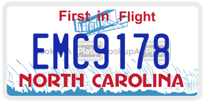 EMC9178  license plate in NC