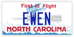 EWEN license plate in North Carolina
