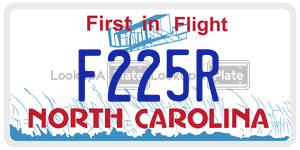 F225R  license plate in NC