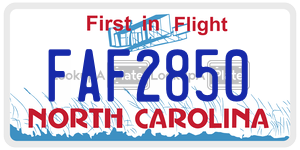 FAF2850  license plate in NC