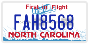 FAH8568  license plate in NC