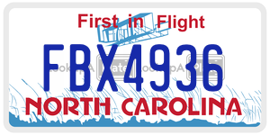 FBX4936 license plate in North Carolina