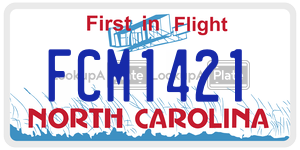 FCM1421 license plate in North Carolina