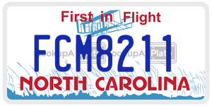 FCM8211 license plate in North Carolina