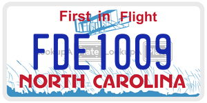 FDE1009  license plate in NC