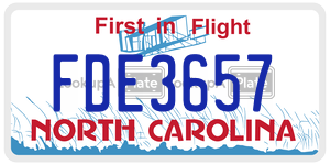 FDE3657 license plate in North Carolina