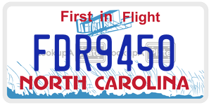FDR9450 license plate in North Carolina