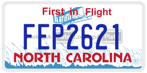 FEP2621  license plate in NC