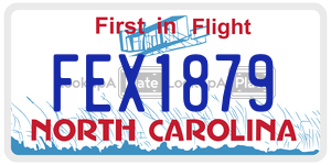 FEX1879  license plate in NC
