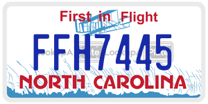FFH7445 license plate in North Carolina