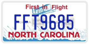 FFT9685 license plate in North Carolina