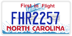 FHR2257  license plate in NC