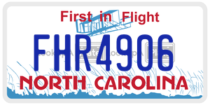 FHR4906 license plate in North Carolina