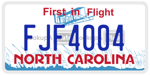FJF4004 license plate in North Carolina