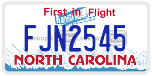 FJN2545 license plate in North Carolina
