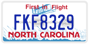 FKF8329 license plate in North Carolina