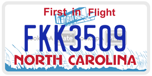 FKK3509  license plate in NC