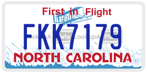 FKK7179  license plate in NC