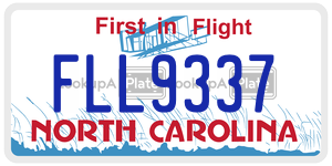 FLL9337 license plate in North Carolina