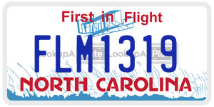 FLM1319  license plate in NC