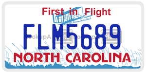 FLM5689  license plate in NC