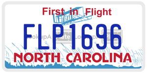 FLP1696 license plate in North Carolina