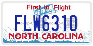 FLW6310  license plate in NC
