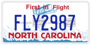 FLY2987  license plate in NC