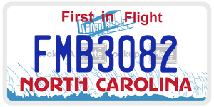 FMB3082  license plate in NC