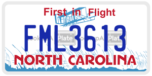 FML3613 license plate in North Carolina