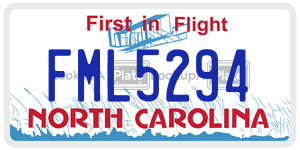 FML5294 license plate in North Carolina