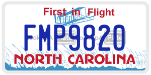 FMP9820 license plate in North Carolina