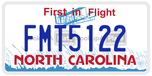 FMT5122  license plate in NC