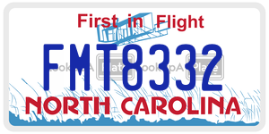FMT8332 license plate in North Carolina